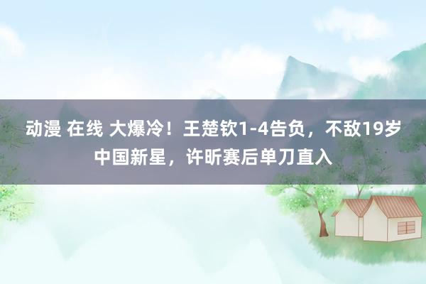 动漫 在线 大爆冷！王楚钦1-4告负，不敌19岁中国新星，许昕赛后单刀直入