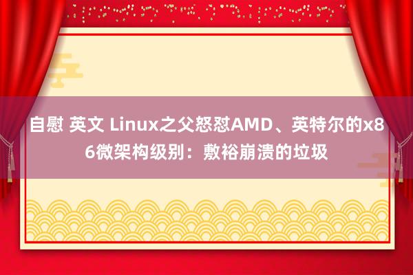 自慰 英文 Linux之父怒怼AMD、英特尔的x86微架构级别：敷裕崩溃的垃圾