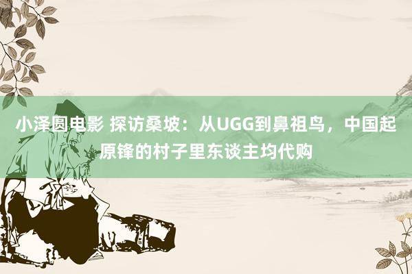 小泽圆电影 探访桑坡：从UGG到鼻祖鸟，中国起原锋的村子里东谈主均代购