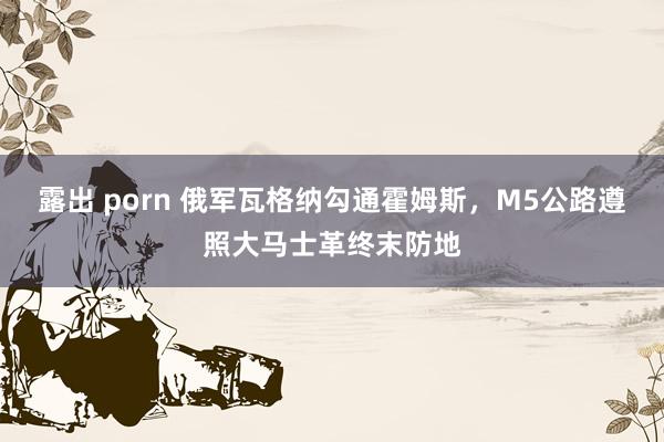 露出 porn 俄军瓦格纳勾通霍姆斯，M5公路遵照大马士革终末防地