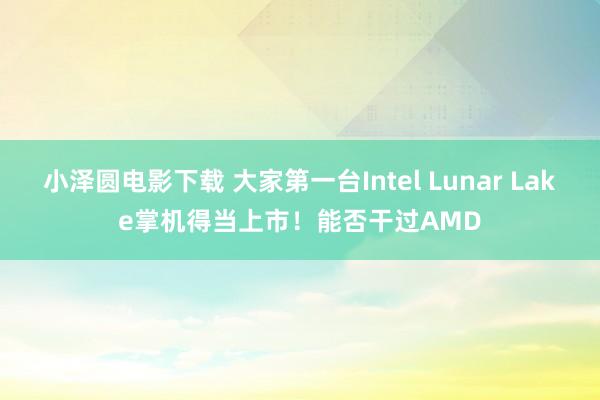 小泽圆电影下载 大家第一台Intel Lunar Lake掌机得当上市！能否干过AMD