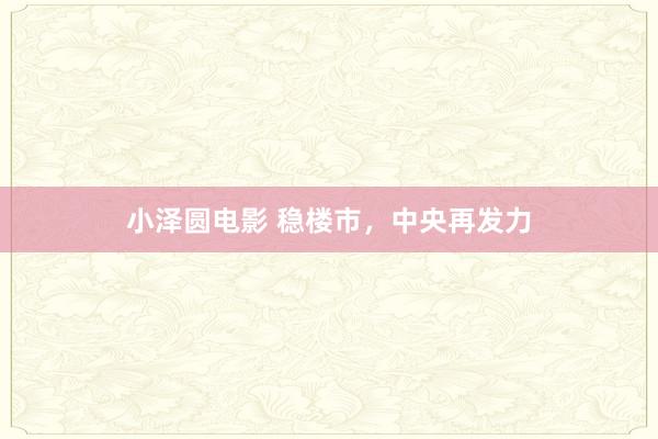 小泽圆电影 稳楼市，中央再发力