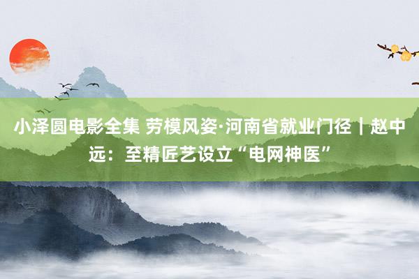 小泽圆电影全集 劳模风姿·河南省就业门径｜赵中远：至精匠艺设立“电网神医”