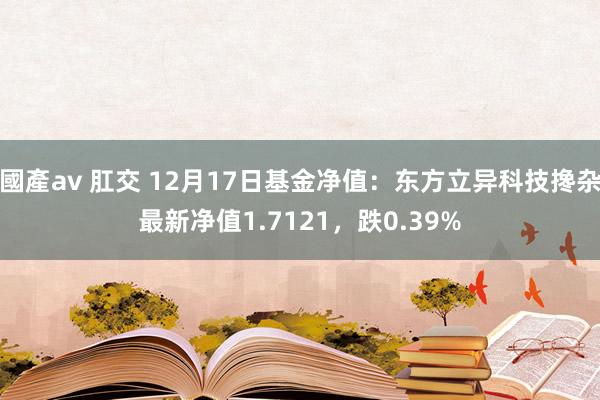 國產av 肛交 12月17日基金净值：东方立异科技搀杂最新净值1.7121，跌0.39%