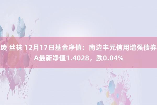 绫 丝袜 12月17日基金净值：南边丰元信用增强债券A最新净值1.4028，跌0.04%