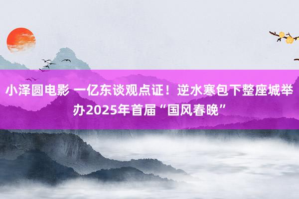 小泽圆电影 一亿东谈观点证！逆水寒包下整座城举办2025年首届“国风春晚”
