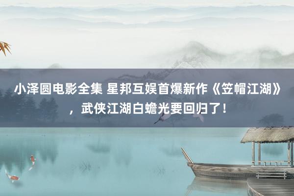 小泽圆电影全集 星邦互娱首爆新作《笠帽江湖》，武侠江湖白蟾光要回归了！