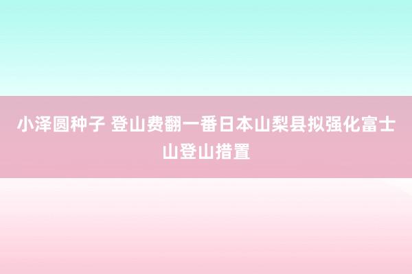 小泽圆种子 登山费翻一番　日本山梨县拟强化富士山登山措置