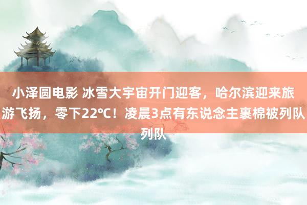 小泽圆电影 冰雪大宇宙开门迎客，哈尔滨迎来旅游飞扬，零下22℃！凌晨3点有东说念主裹棉被列队