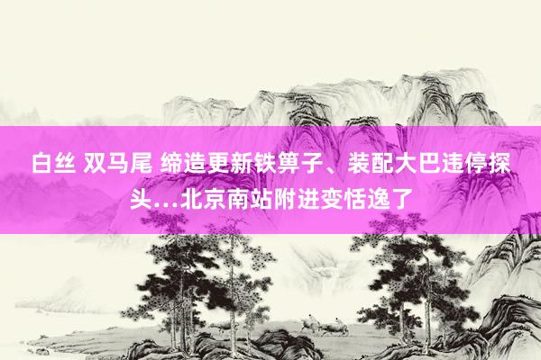 白丝 双马尾 缔造更新铁箅子、装配大巴违停探头…北京南站附进变恬逸了