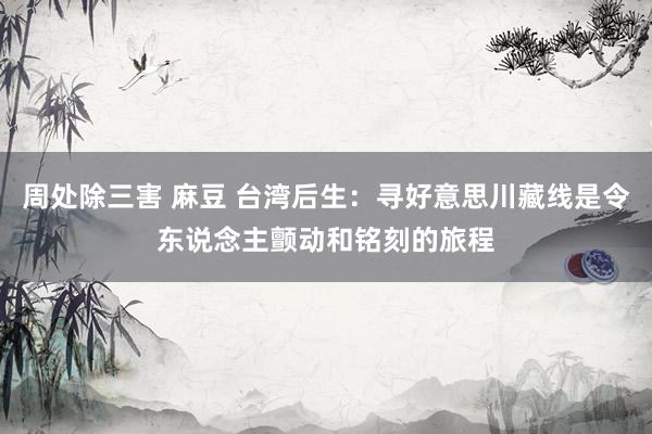 周处除三害 麻豆 台湾后生：寻好意思川藏线是令东说念主颤动和铭刻的旅程