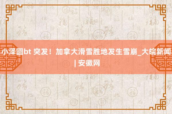 小泽圆bt 突发！加拿大滑雪胜地发生雪崩_大皖新闻 | 安徽网