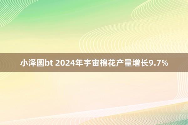 小泽圆bt 2024年宇宙棉花产量增长9.7%