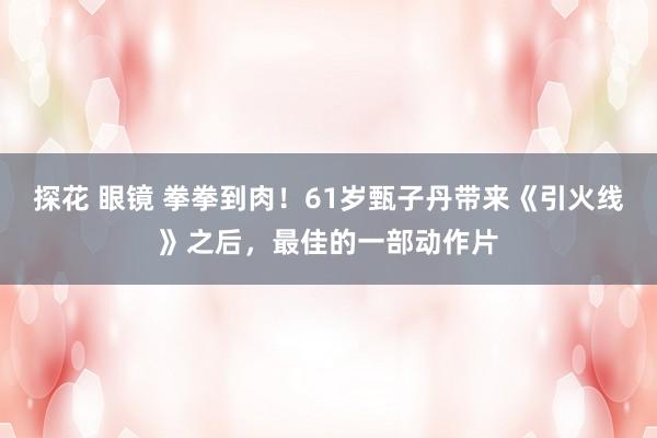 探花 眼镜 拳拳到肉！61岁甄子丹带来《引火线》之后，最佳的一部动作片