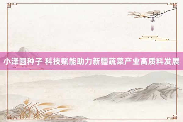 小泽圆种子 科技赋能助力新疆蔬菜产业高质料发展