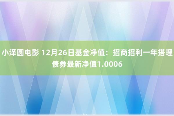 小泽圆电影 12月26日基金净值：招商招利一年搭理债券最新净值1.0006