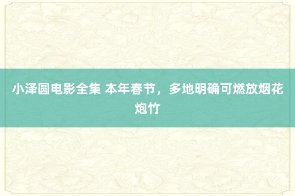 小泽圆电影全集 本年春节，多地明确可燃放烟花炮竹