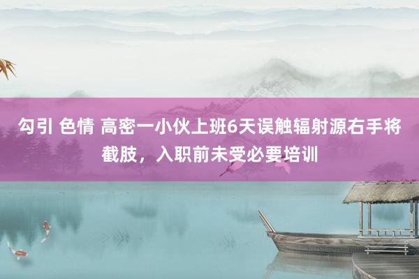 勾引 色情 高密一小伙上班6天误触辐射源右手将截肢，入职前未受必要培训
