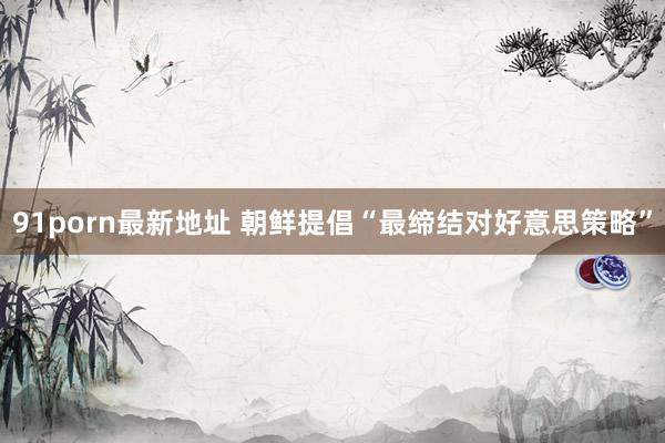 91porn最新地址 朝鲜提倡“最缔结对好意思策略”
