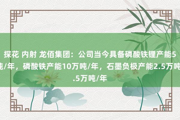 探花 内射 龙佰集团：公司当今具备磷酸铁锂产能5万吨/年，磷酸铁产能10万吨/年，石墨负极产能2.5万吨/年