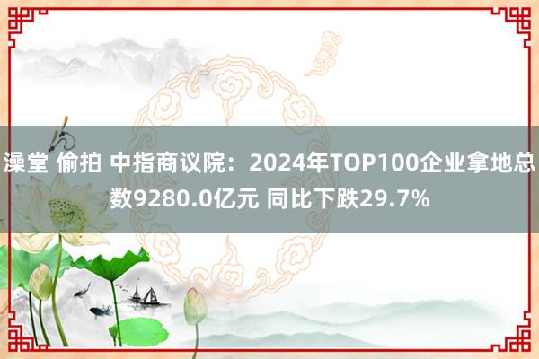 澡堂 偷拍 中指商议院：2024年TOP100企业拿地总数9280.0亿元 同比下跌29.7%