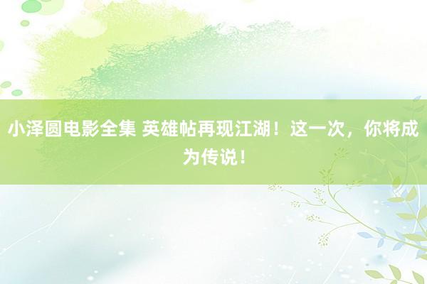 小泽圆电影全集 英雄帖再现江湖！这一次，你将成为传说！
