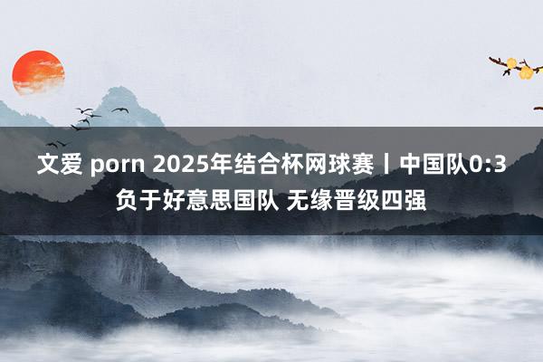文爱 porn 2025年结合杯网球赛丨中国队0:3负于好意思国队 无缘晋级四强