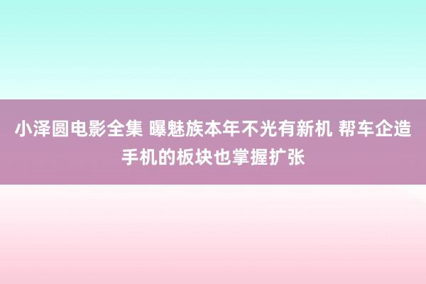 小泽圆电影全集 曝魅族本年不光有新机 帮车企造手机的板块也掌握扩张