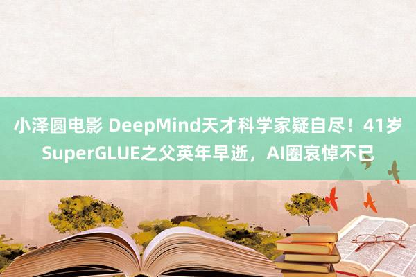 小泽圆电影 DeepMind天才科学家疑自尽！41岁SuperGLUE之父英年早逝，AI圈哀悼不已