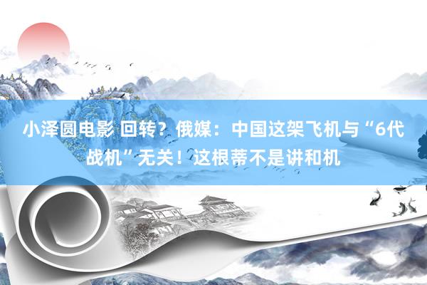 小泽圆电影 回转？俄媒：中国这架飞机与“6代战机”无关！这根蒂不是讲和机