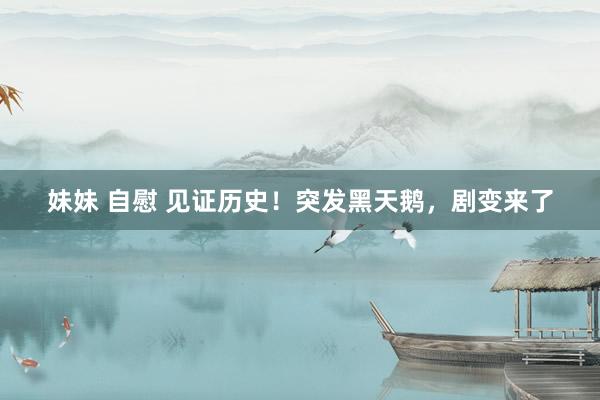 妹妹 自慰 见证历史！突发黑天鹅，剧变来了