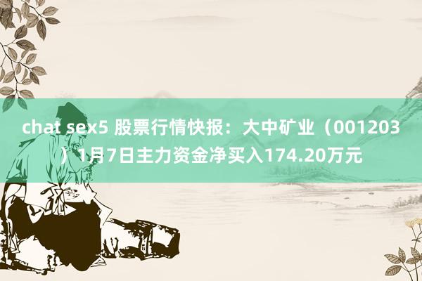 chat sex5 股票行情快报：大中矿业（001203）1月7日主力资金净买入174.20万元