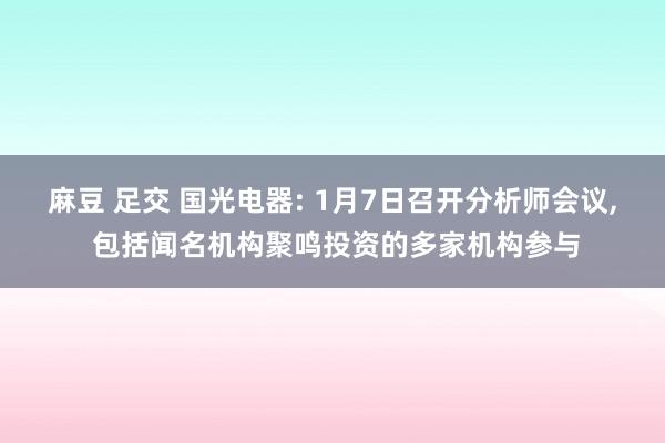 麻豆 足交 国光电器: 1月7日召开分析师会议， 包括闻名机构聚鸣投资的多家机构参与