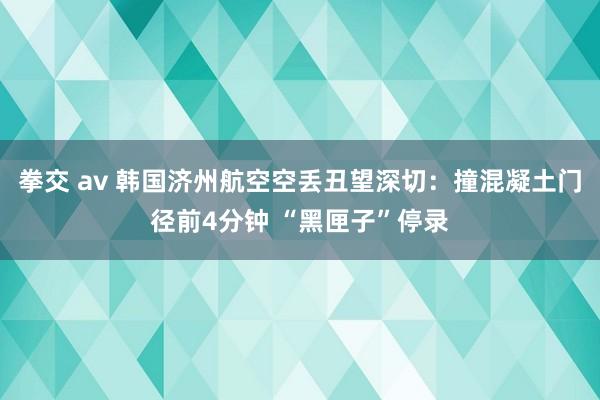 拳交 av 韩国济州航空空丢丑望深切：撞混凝土门径前4分钟 “黑匣子”停录