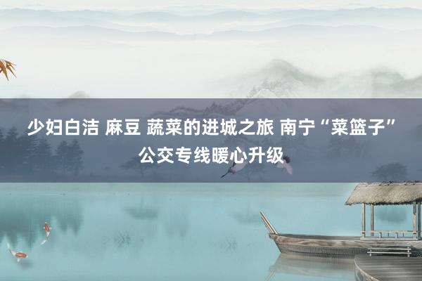 少妇白洁 麻豆 蔬菜的进城之旅 南宁“菜篮子”公交专线暖心升级