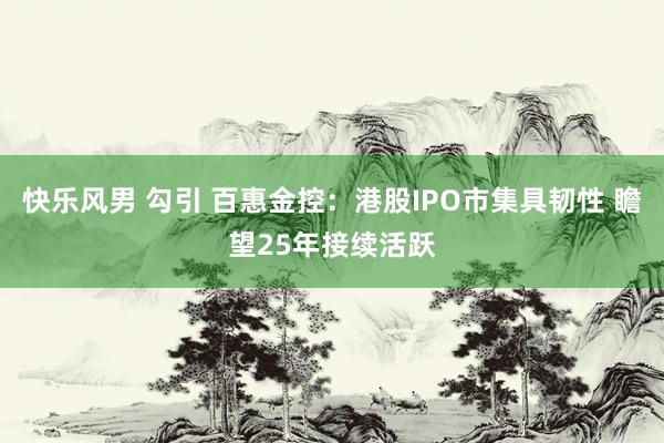 快乐风男 勾引 百惠金控：港股IPO市集具韧性 瞻望25年接续活跃