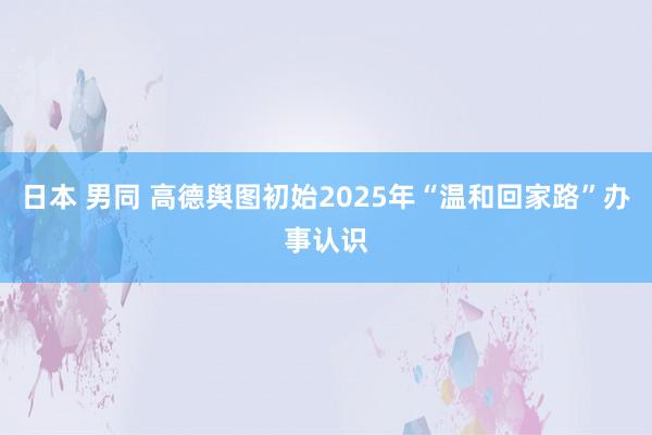 日本 男同 高德舆图初始2025年“温和回家路”办事认识