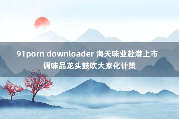 91porn downloader 海天味业赴港上市  调味品龙头鼓吹大家化计策