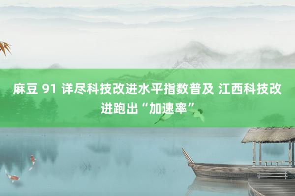 麻豆 91 详尽科技改进水平指数普及 江西科技改进跑出“加速率”