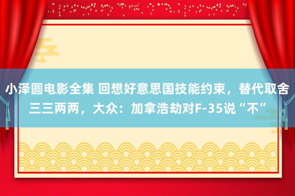 小泽圆电影全集 回想好意思国技能约束，替代取舍三三两两，大众：加拿浩劫对F-35说“不”