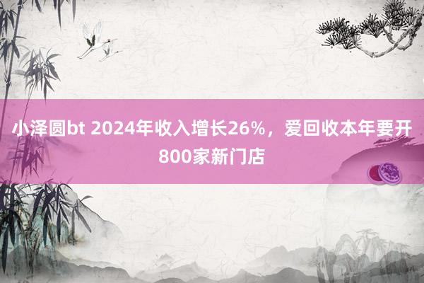 小泽圆bt 2024年收入增长26%，爱回收本年要开800家新门店