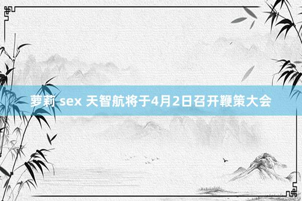 萝莉 sex 天智航将于4月2日召开鞭策大会