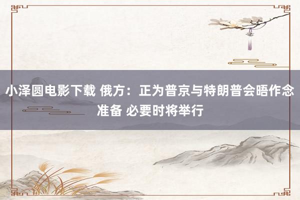 小泽圆电影下载 俄方：正为普京与特朗普会晤作念准备 必要时将举行