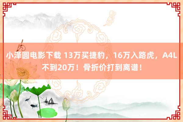 小泽圆电影下载 13万买捷豹，16万入路虎，A4L不到20万！骨折价打到离谱！