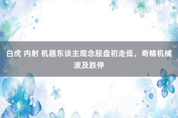 白虎 内射 机器东谈主观念股盘初走低，奇精机械波及跌停