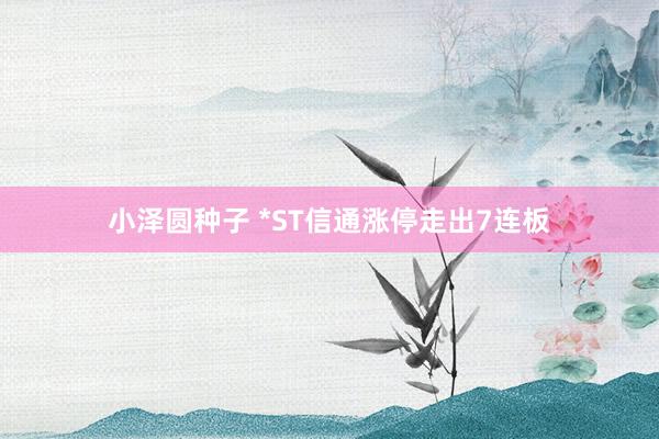 小泽圆种子 *ST信通涨停走出7连板