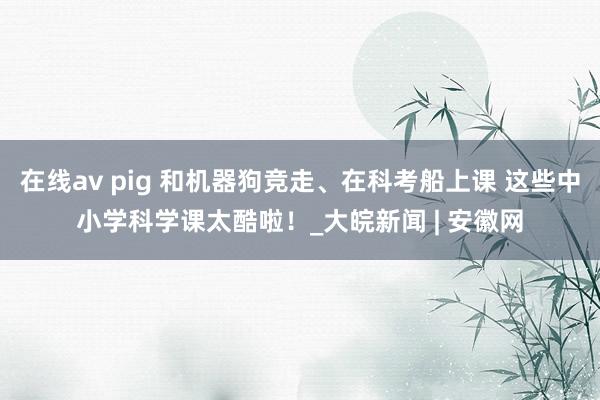 在线av pig 和机器狗竞走、在科考船上课 这些中小学科学课太酷啦！_大皖新闻 | 安徽网