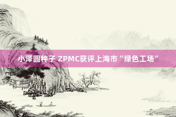 小泽圆种子 ZPMC获评上海市“绿色工场”