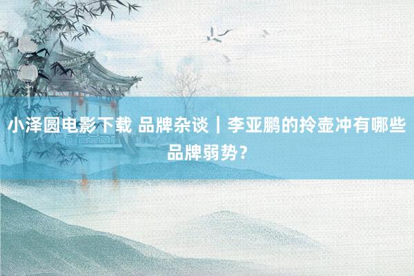 小泽圆电影下载 品牌杂谈｜李亚鹏的拎壶冲有哪些品牌弱势？
