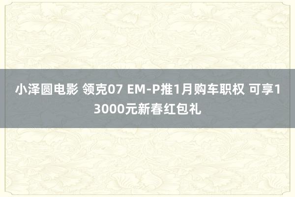 小泽圆电影 领克07 EM-P推1月购车职权 可享13000元新春红包礼
